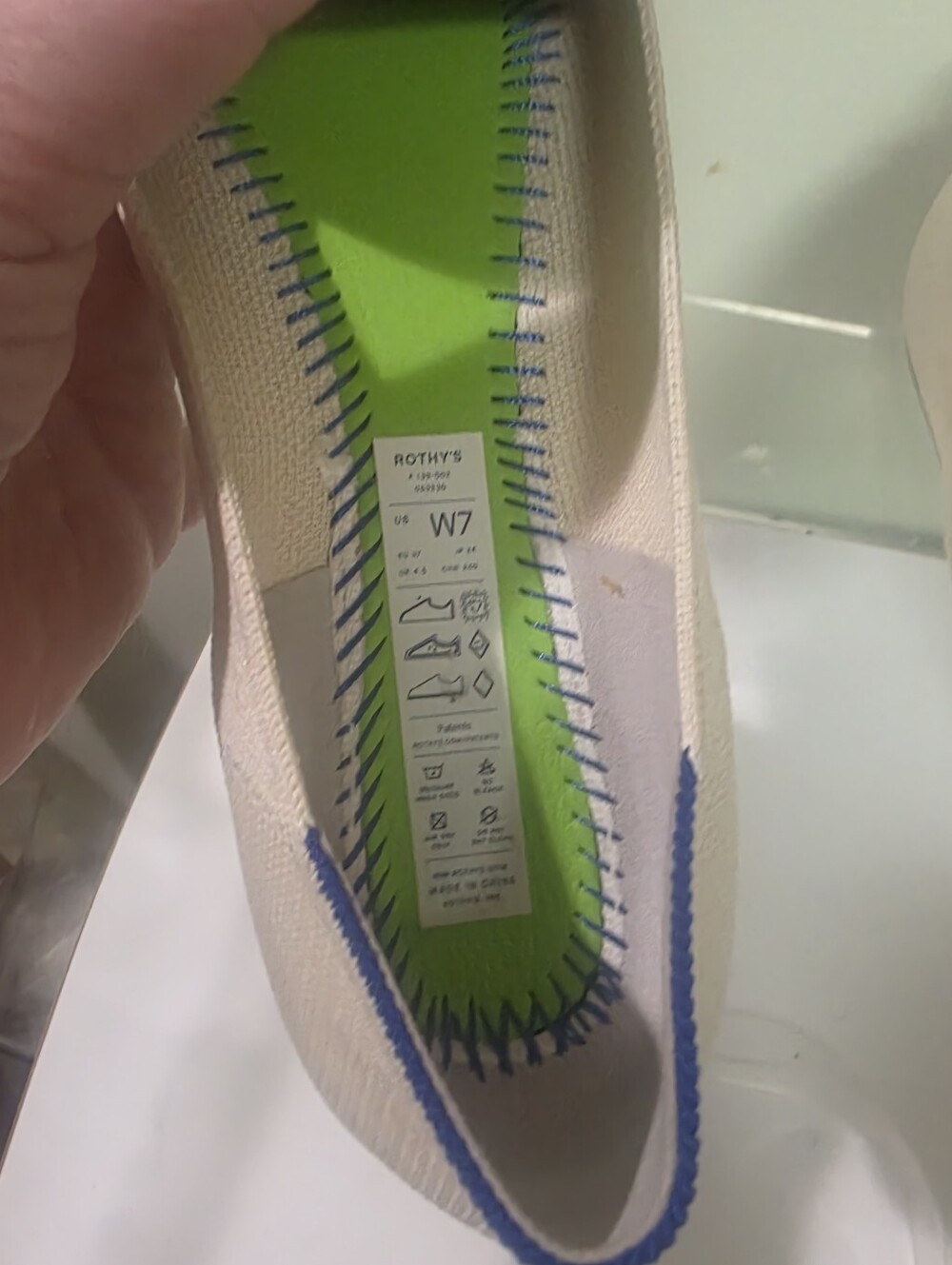 Rothy's Ivory Petal Ballet Flat with Flower AccentRothy's The Petal Square 7 - Picture 13 of 14